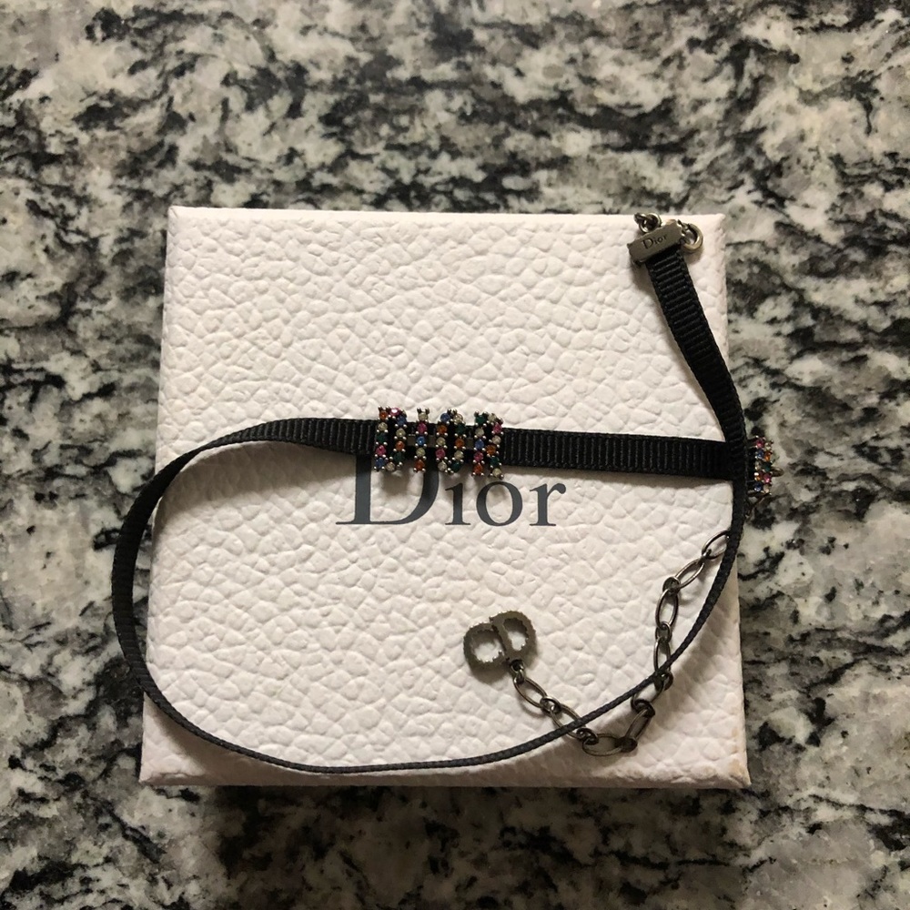 Authentic Christian DIOR Multicolored Stone Choker
